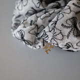 White Black Ribbon Scrunchie