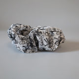 White Black Ribbon Scrunchie