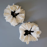 Black and White Frills Scrunchie