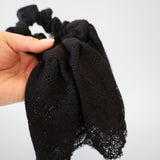 Big Frills Lace Scrunchie Black