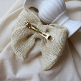 Big Ribbon Barrette White Hemp