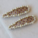 Natural White Purple Pearl Hair Pin