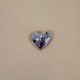 Big Silver Heart Hair Clip