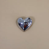 Big Silver Heart Hair Clip