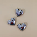 Big Silver Heart Hair Clip