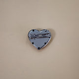 Big Silver Heart Hair Clip