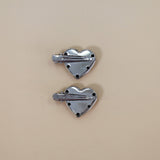 Lil Silver Heart 2pcs Hair Clip