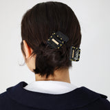 Square Clear Black Hair Clip