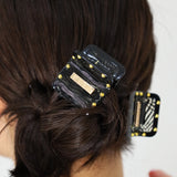 Square Clear Black Hair Clip