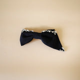 Big Ribbon Barrette Silver Studs