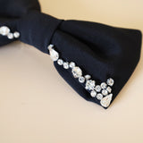 Big Ribbon Barrette Silver Studs