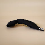 Big Ribbon Barrette Silver Studs