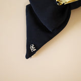 Big Ribbon Barrette Silver Studs