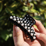 Black Pearl Studs Hair Clip