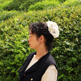 Black and White Frills Scrunchie