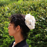 Black and White Frills Scrunchie