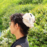 Black and White Frills Scrunchie
