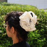 Black and White Frills Scrunchie