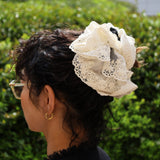 Black and White Frills Scrunchie