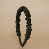 Gathered Headband Silk Olive