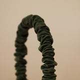 Gathered Headband Silk Olive