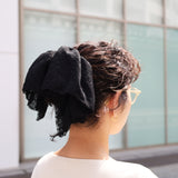 Big Frills Lace Scrunchie Black