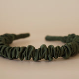Gathered Headband Silk Olive