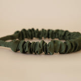 Gathered Headband Silk Olive