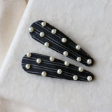 Hair Pin Black Stripe