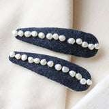 Hair Pin Denim Pearl