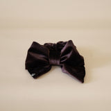 Big Ribbon Brown Velor Scrunchie 