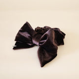 Big Ribbon Brown Velor Scrunchie 