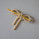 Gold Ribbon Studs Hair Pin