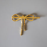 Gold Ribbon Studs Hair Pin