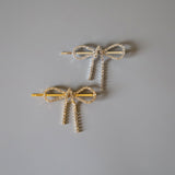 Gold Ribbon Studs Hair Pin