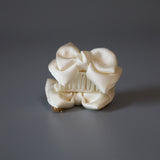 White Ribbon Mini Hair Clip