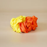 Double Silk Scrunchie Yellow Orange