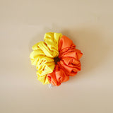 Double Silk Scrunchie Yellow Orange