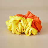 Double Silk Scrunchie Yellow Orange