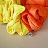 Double Silk Scrunchie Yellow Orange