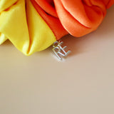 Double Silk Scrunchie Yellow Orange