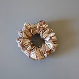 White Brown Scrunchie
