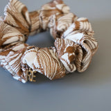 White Brown Scrunchie