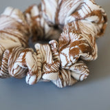 White Brown Scrunchie