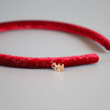 Tight Headband Red Lame