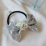 Silver Pearl Ribbon Pony