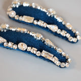 Navy Blue Silver Hair Pin