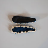 Navy Blue Silver Hair Pin