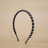 Narrow Studs Headband Navy Black