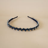 Narrow Studs Headband Navy Black